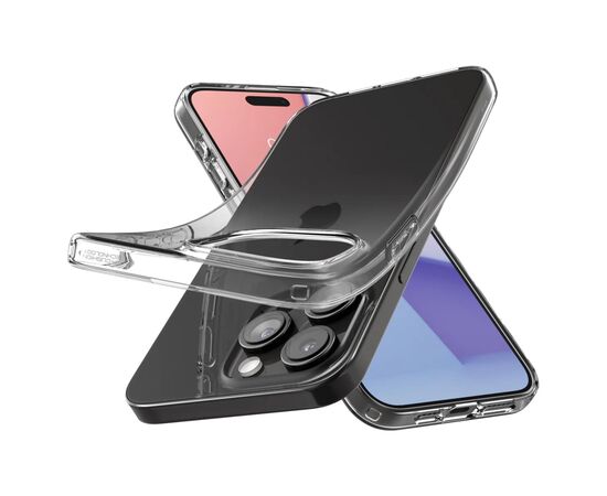 Чехол для мобильного телефона Spigen Apple iPhone 15 Pro Max Liquid Crystal, Crystal Clear (ACS06557), изображение 3 Чехол для мобильного телефона Spigen Apple iPhone 15 Pro Max Liquid Crystal, Crystal Clear (ACS06557), изображение 3