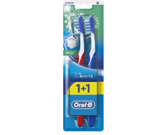 Зубна щітка Oral-B 3D White Fresh Medium 2 шт. (3014260111762), зображення 2 Зубна щітка Oral-B 3D White Fresh Medium 2 шт. (3014260111762), зображення 2