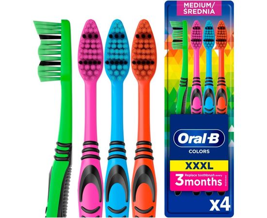 Зубная щетка Oral-B Colors Средней жесткости 4 шт. (8001090675521)
