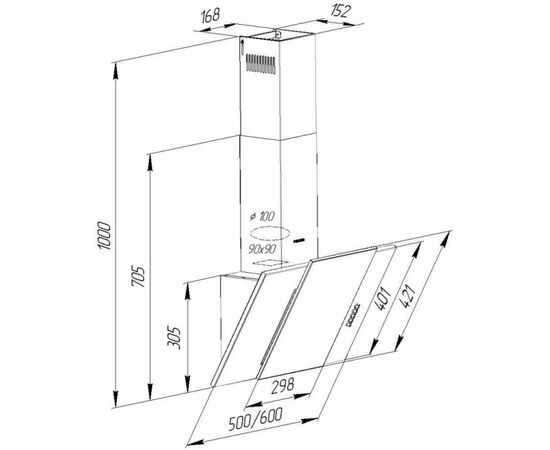 Вытяжка кухонная Pyramida KZ 50 BL, изображение 10 Вытяжка кухонная Pyramida KZ 50 BL, изображение 10