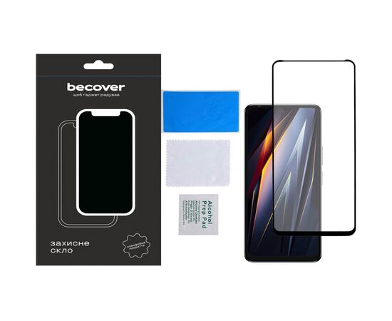 Скло захисне BeCover Tecno POVA Neo 3 (LH6n) Black (710045), зображення 3 Скло захисне BeCover Tecno POVA Neo 3 (LH6n) Black (710045), зображення 3