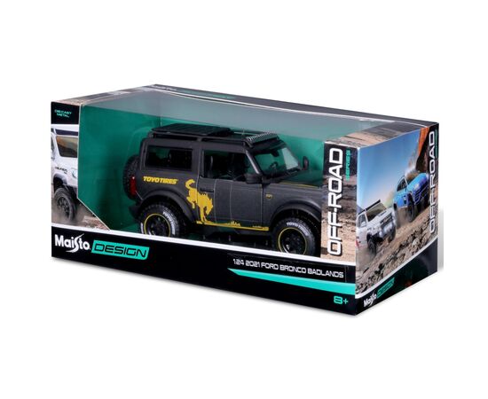 Машина Maisto Ford Bronco 2021 Badlands 1:24 Серый металлик (32541 met. grey), изображение 2 Машина Maisto Ford Bronco 2021 Badlands 1:24 Серый металлик (32541 met. grey), изображение 2
