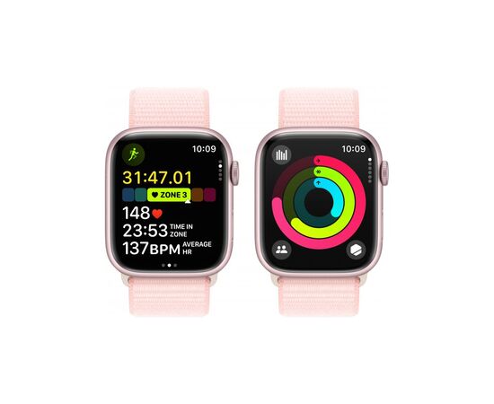 Смарт-годинник Apple Watch Series 9 GPS 41mm Pink Aluminium Case with Light Pink Sport Loop (MR953QP/A), зображення 8 Смарт-годинник Apple Watch Series 9 GPS 41mm Pink Aluminium Case with Light Pink Sport Loop (MR953QP/A), зображення 8