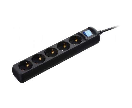 Сетевой фильтр питания 2E 5xSchuko, 3м black (2E-U05ESM3BK), изображение 2 Сетевой фильтр питания 2E 5xSchuko, 3м black (2E-U05ESM3BK), изображение 2