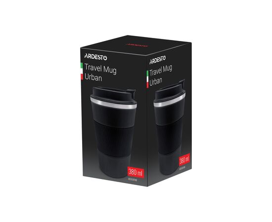 Термокружка Ardesto Urban 380 мл Чорна (AR2638TMB), зображення 2