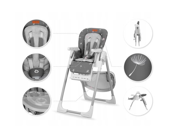 Стульчик для кормления MoMi Yumtis+ Dark Gray (KRKA00022), изображение 4 Стульчик для кормления MoMi Yumtis+ Dark Gray (KRKA00022), изображение 4