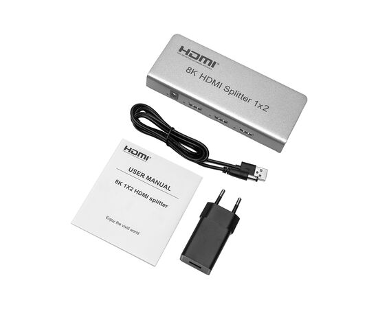 Разветвитель PowerPlant HDMI 8K 1x2 (CA914197), изображение 6 Разветвитель PowerPlant HDMI 8K 1x2 (CA914197), изображение 6
