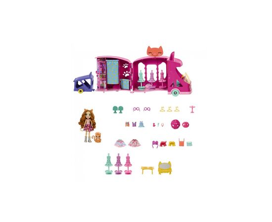 Игровой набор Enchantimals Модный фургончик леди Кошечки (HPB34), изображение 4 Игровой набор Enchantimals Модный фургончик леди Кошечки (HPB34), изображение 4