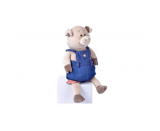 Мягкая игрушка Same Toy Свинка в джинсовом комбинезоне 45 см (THT711), изображение 2 Мягкая игрушка Same Toy Свинка в джинсовом комбинезоне 45 см (THT711), изображение 2