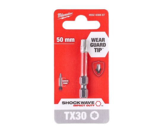 Набор бит Milwaukee SHOCKWAVE, TX30, 50мм 1шт (4932430887), изображение 3 Набор бит Milwaukee SHOCKWAVE, TX30, 50мм 1шт (4932430887), изображение 3