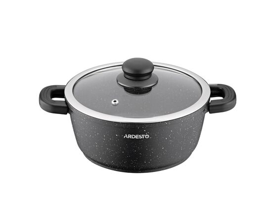 Кастрюля Ardesto Gemini Anzio скляна кришка 20 см 2,5 л чорна (AR2420GE)