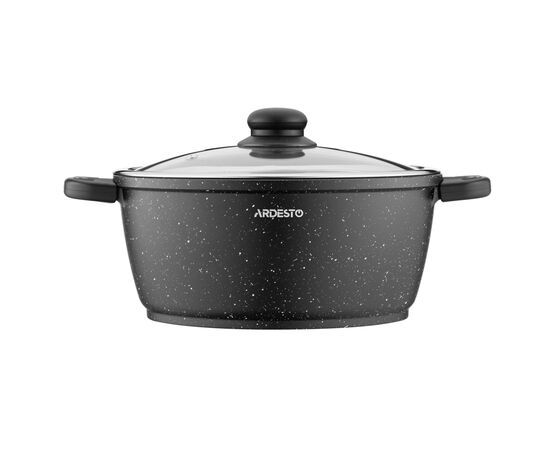 Кастрюля Ardesto Gemini Anzio скляна кришка 24 см 4,4 л чорна (AR2424GE), изображение 3 Кастрюля Ardesto Gemini Anzio скляна кришка 24 см 4,4 л чорна (AR2424GE), изображение 3