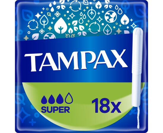 Тампоны Tampax Super с аппликатором 18 шт. (8006540716625)