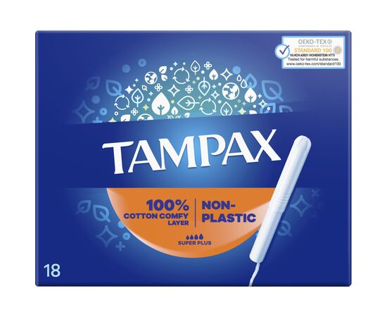 Тампоны Tampax Super Plus с аппликатором 18 шт. (8006540716670), изображение 2 Тампоны Tampax Super Plus с аппликатором 18 шт. (8006540716670), изображение 2