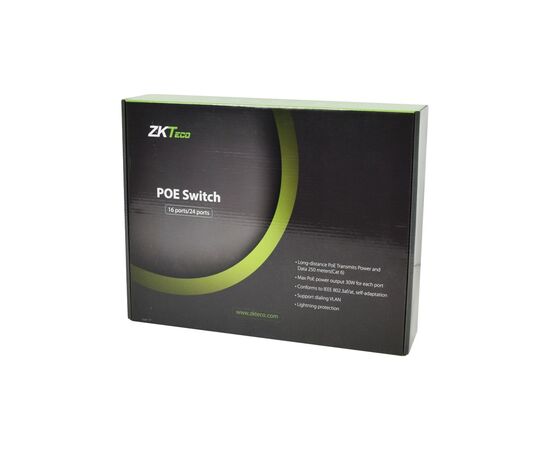 Коммутатор сетевой ZKTeco ZK-PoE1621N-200W, изображение 4 Коммутатор сетевой ZKTeco ZK-PoE1621N-200W, изображение 4