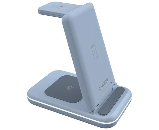 Зарядное устройство Canyon WS-304 Foldable 3in1 Wireless charger Blue (CNS-WCS304BL), изображение 3 Зарядное устройство Canyon WS-304 Foldable 3in1 Wireless charger Blue (CNS-WCS304BL), изображение 3
