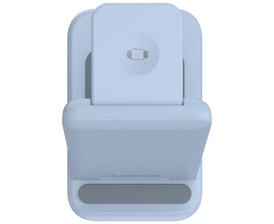 Зарядное устройство Canyon WS-304 Foldable 3in1 Wireless charger Blue (CNS-WCS304BL), изображение 6 Зарядное устройство Canyon WS-304 Foldable 3in1 Wireless charger Blue (CNS-WCS304BL), изображение 6