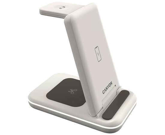 Зарядное устройство Canyon WS-304 Foldable 3in1 Wireless charger Cosmic Latte (CNS-WCS304CL), изображение 3 Зарядное устройство Canyon WS-304 Foldable 3in1 Wireless charger Cosmic Latte (CNS-WCS304CL), изображение 3