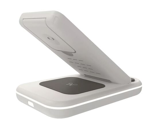 Зарядное устройство Canyon WS-304 Foldable 3in1 Wireless charger Cosmic Latte (CNS-WCS304CL), изображение 4 Зарядное устройство Canyon WS-304 Foldable 3in1 Wireless charger Cosmic Latte (CNS-WCS304CL), изображение 4