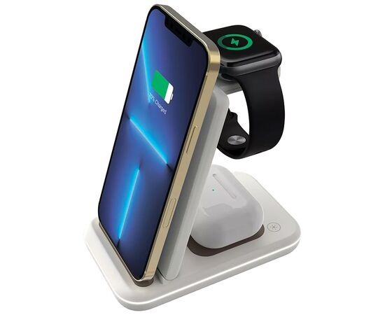 Зарядное устройство Canyon WS-304 Foldable 3in1 Wireless charger Cosmic Latte (CNS-WCS304CL), изображение 8 Зарядное устройство Canyon WS-304 Foldable 3in1 Wireless charger Cosmic Latte (CNS-WCS304CL), изображение 8