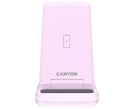Зарядное устройство Canyon WS-304 Foldable 3in1 Wireless charger Iced Pink (CNS-WCS304IP), изображение 2 Зарядное устройство Canyon WS-304 Foldable 3in1 Wireless charger Iced Pink (CNS-WCS304IP), изображение 2