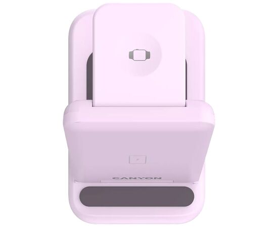Зарядное устройство Canyon WS-304 Foldable 3in1 Wireless charger Iced Pink (CNS-WCS304IP), изображение 6 Зарядное устройство Canyon WS-304 Foldable 3in1 Wireless charger Iced Pink (CNS-WCS304IP), изображение 6