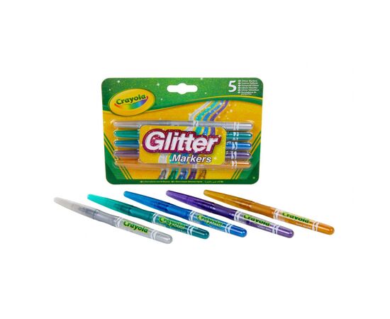Фломастеры Crayola Набор с блестками 5 шт (256354.012), изображение 3 Фломастеры Crayola Набор с блестками 5 шт (256354.012), изображение 3