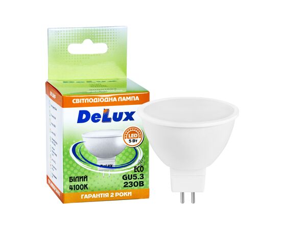 Лампочка Delux JCDR 5Вт 4100K 220В_GU5.3 (90020568), изображение 3 Лампочка Delux JCDR 5Вт 4100K 220В_GU5.3 (90020568), изображение 3