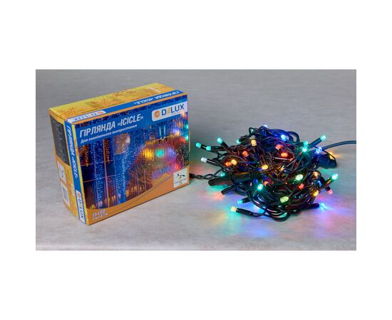 Гирлянда Delux ICICLE flash 75LED 2 х 0.7 м мульти/черный IP44 EN (90012955), изображение 2 Гирлянда Delux ICICLE flash 75LED 2 х 0.7 м мульти/черный IP44 EN (90012955), изображение 2