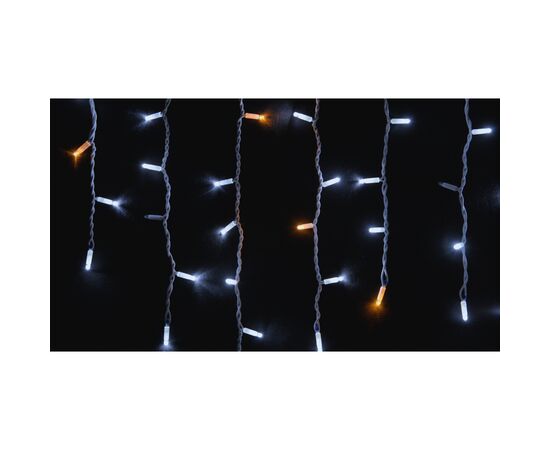 Гірлянда Delux ICICLE 100LED 2x0.7 м Жовтий flash Білий/Білий IP44 (90015181)
