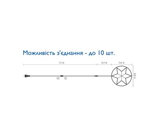 Гирлянда Delux Motif flash Star 60 х 60 см белый IP44 EN (90012983), изображение 2 Гирлянда Delux Motif flash Star 60 х 60 см белый IP44 EN (90012983), изображение 2