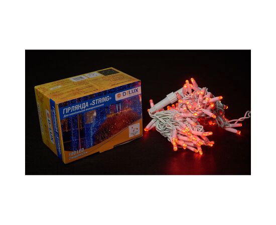 Гирлянда Delux STRING flash 100LED 10 м красный/белый IP44 EN (90012972), изображение 2 Гирлянда Delux STRING flash 100LED 10 м красный/белый IP44 EN (90012972), изображение 2