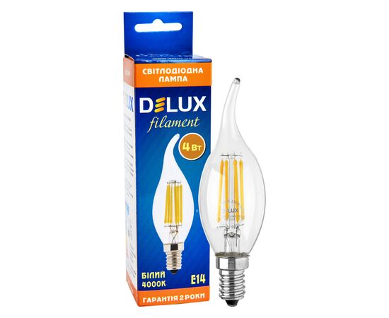Лампочка Delux BL37B 4 Вт tail 4000K 220В E14 filament (90011686), изображение 4 Лампочка Delux BL37B 4 Вт tail 4000K 220В E14 filament (90011686), изображение 4
