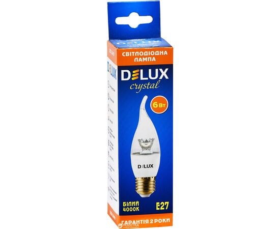 Лампочка Delux BL37B 6 Вт tail 4000K 220В E27 crystal 3шт (90016739), изображение 2 Лампочка Delux BL37B 6 Вт tail 4000K 220В E27 crystal 3шт (90016739), изображение 2