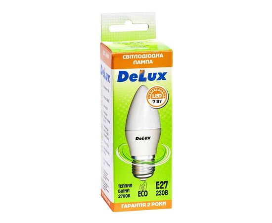 Лампочка Delux BL37B 7Вт 2700K 220В E27 (90004071), изображение 2 Лампочка Delux BL37B 7Вт 2700K 220В E27 (90004071), изображение 2