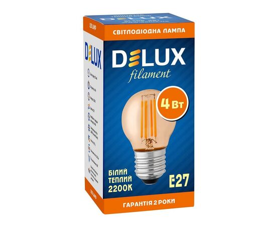 Лампочка Delux BL50P 4 Вт amber.filam.2200K 220В E27 (90018146), изображение 2 Лампочка Delux BL50P 4 Вт amber.filam.2200K 220В E27 (90018146), изображение 2