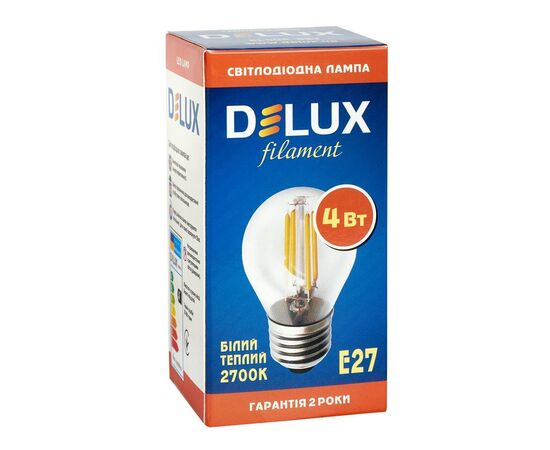 Лампочка Delux BL50P 4 Вт filam.2700K 220В E27 (90003723), изображение 2 Лампочка Delux BL50P 4 Вт filam.2700K 220В E27 (90003723), изображение 2