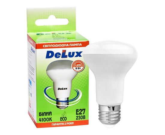 Лампочка Delux FC1 8 Вт R63 4100K 220В E27 (90020564), изображение 3 Лампочка Delux FC1 8 Вт R63 4100K 220В E27 (90020564), изображение 3