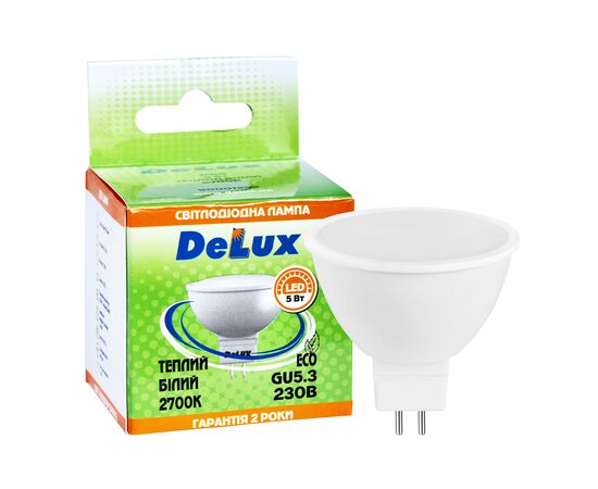 Лампочка Delux JCDR 5Вт 2700K 220В GU5.3 (90020567), изображение 3 Лампочка Delux JCDR 5Вт 2700K 220В GU5.3 (90020567), изображение 3