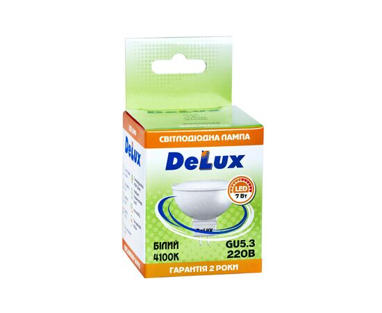 Лампочка Delux JCDR 7Вт 4100K 220В GU5.3 (90020569), изображение 2 Лампочка Delux JCDR 7Вт 4100K 220В GU5.3 (90020569), изображение 2