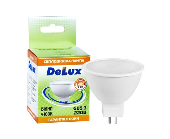 Лампочка Delux JCDR 7Вт 4100K 220В GU5.3 (90020569), изображение 3 Лампочка Delux JCDR 7Вт 4100K 220В GU5.3 (90020569), изображение 3