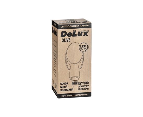 Лампочка Delux OLIVE 80w E27 6000K (90011622), изображение 2 Лампочка Delux OLIVE 80w E27 6000K (90011622), изображение 2