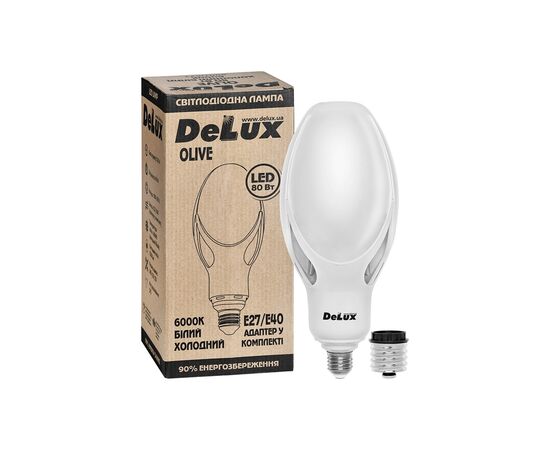 Лампочка Delux OLIVE 80w E27 6000K (90011622), изображение 3 Лампочка Delux OLIVE 80w E27 6000K (90011622), изображение 3