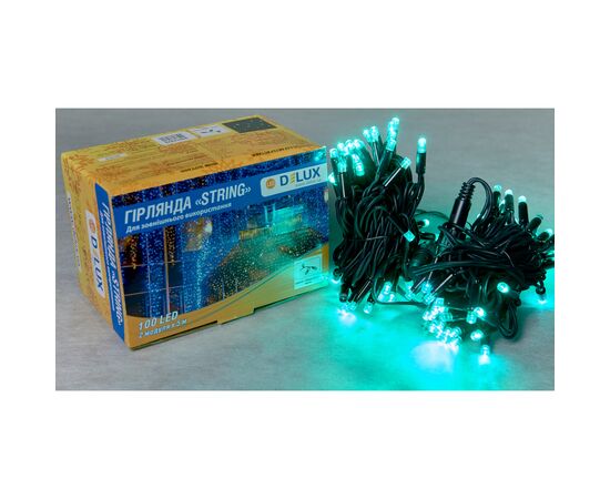 Гирлянда Delux String 100LED IP44 EN 10 м Зеленый/черный (90016599)