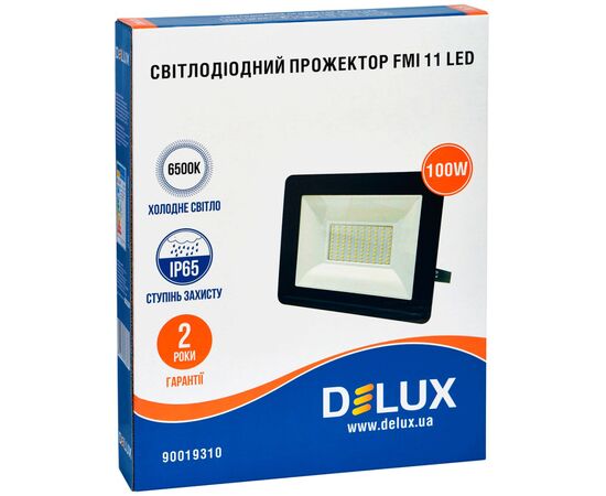 Прожектор Delux FMI 11 100Вт_6500K IP65 (90019310), изображение 2 Прожектор Delux FMI 11 100Вт_6500K IP65 (90019310), изображение 2