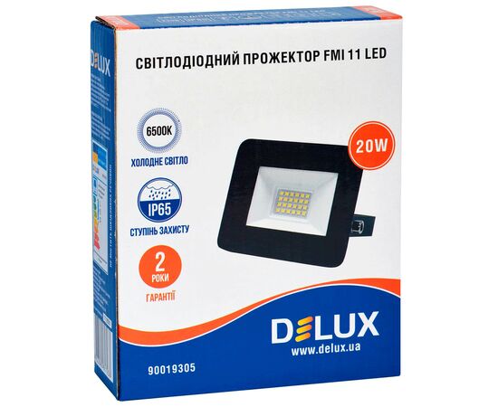 Прожектор Delux FMI 11 20Вт 6500K IP65 (90019305), изображение 2 Прожектор Delux FMI 11 20Вт 6500K IP65 (90019305), изображение 2