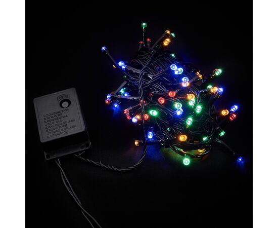 Гирлянда Delux STRING С 100 LED 5m мульти/черный IP20 (90009496)