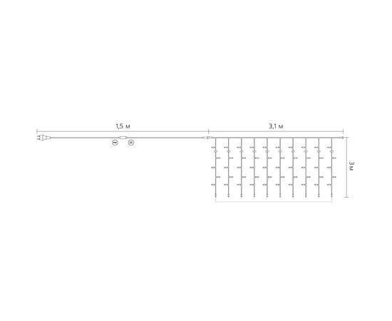 Гирлянда Delux Waterfall С 320LED 3х3 м белый/прозрачный IP20 (90018007), изображение 4 Гирлянда Delux Waterfall С 320LED 3х3 м белый/прозрачный IP20 (90018007), изображение 4