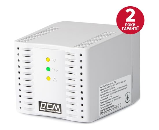Стабилизатор TCA-1200 Powercom (TCA-1200 white), изображение 3 Стабилизатор TCA-1200 Powercom (TCA-1200 white), изображение 3