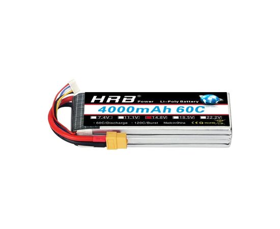 Аккумулятор для дрона HRB Lipo 4s 14.8V 4000mAh 60C Battery (HR-4000MAH-4S-60C)